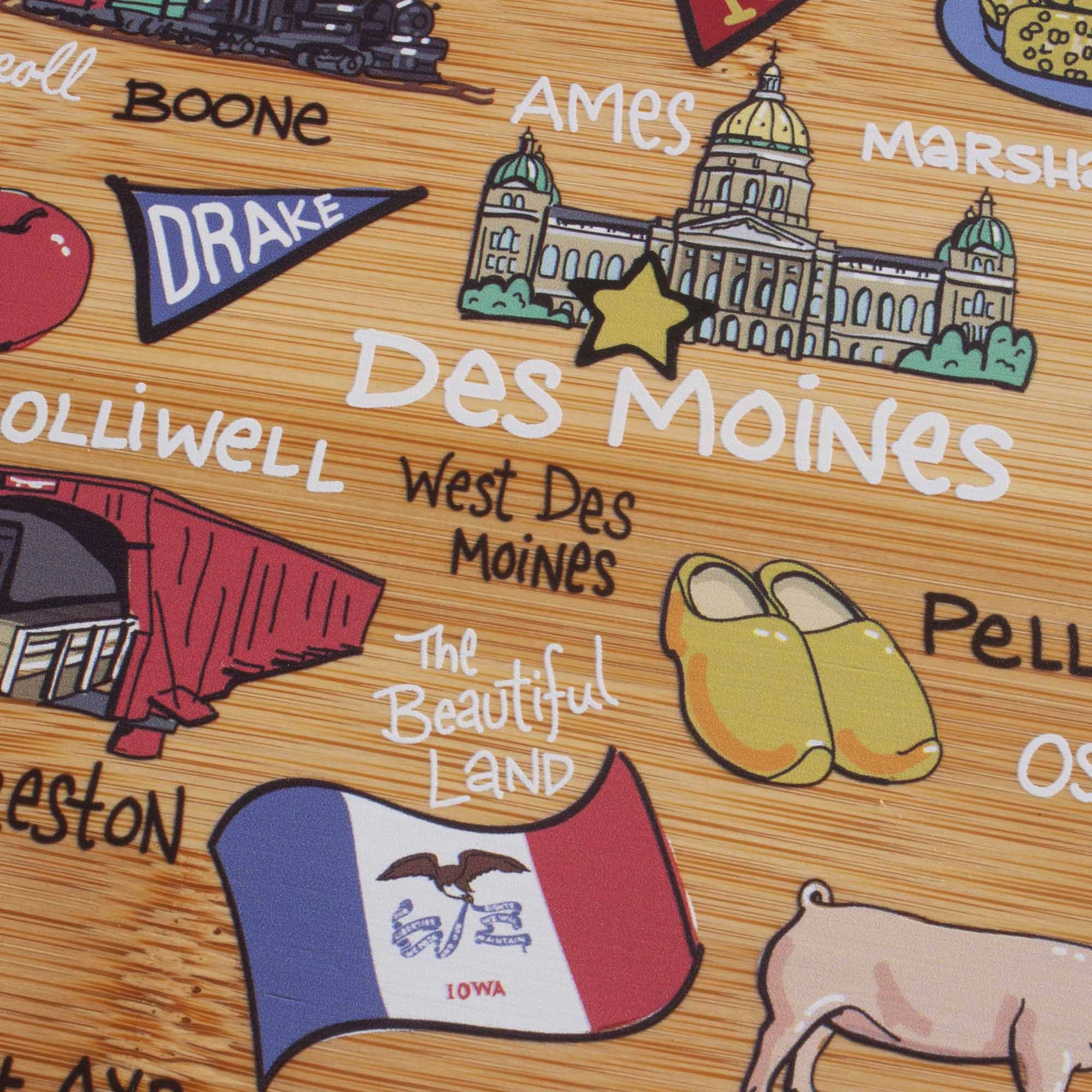 Iowa Cutting Board with Artwork by Fish Kiss