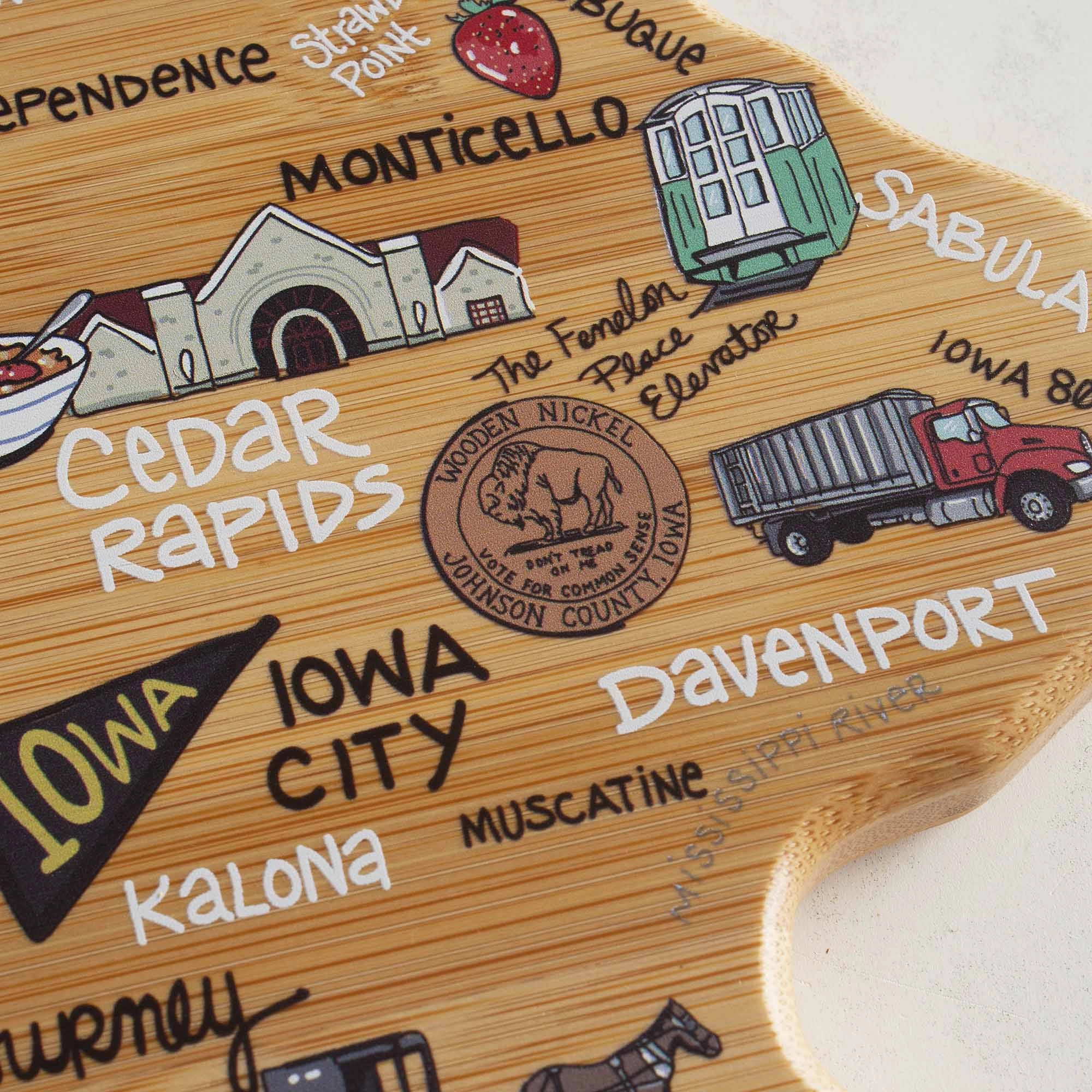 Iowa Cutting Board with Artwork by Fish Kiss