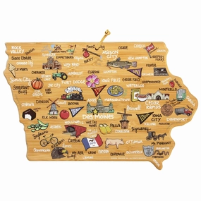 Iowa Cutting Board with Artwork by Fish Kiss cutting board,chopping board,kitchen tools