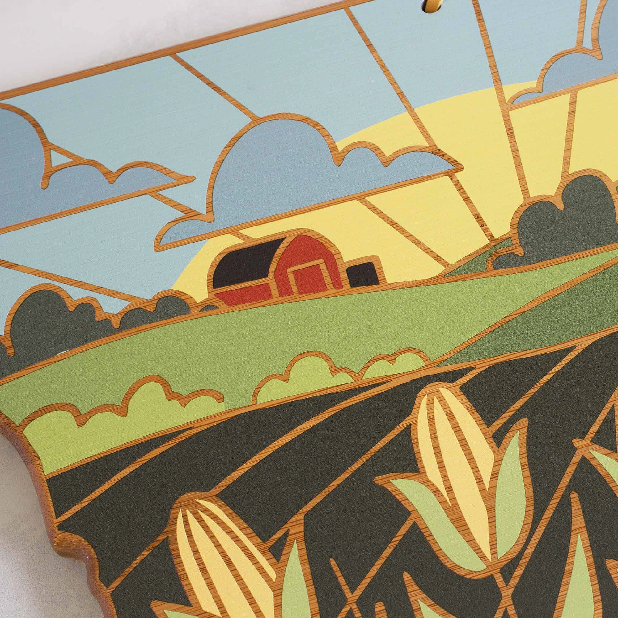 Iowa Cutting Board with Artwork by Summer Stokes
