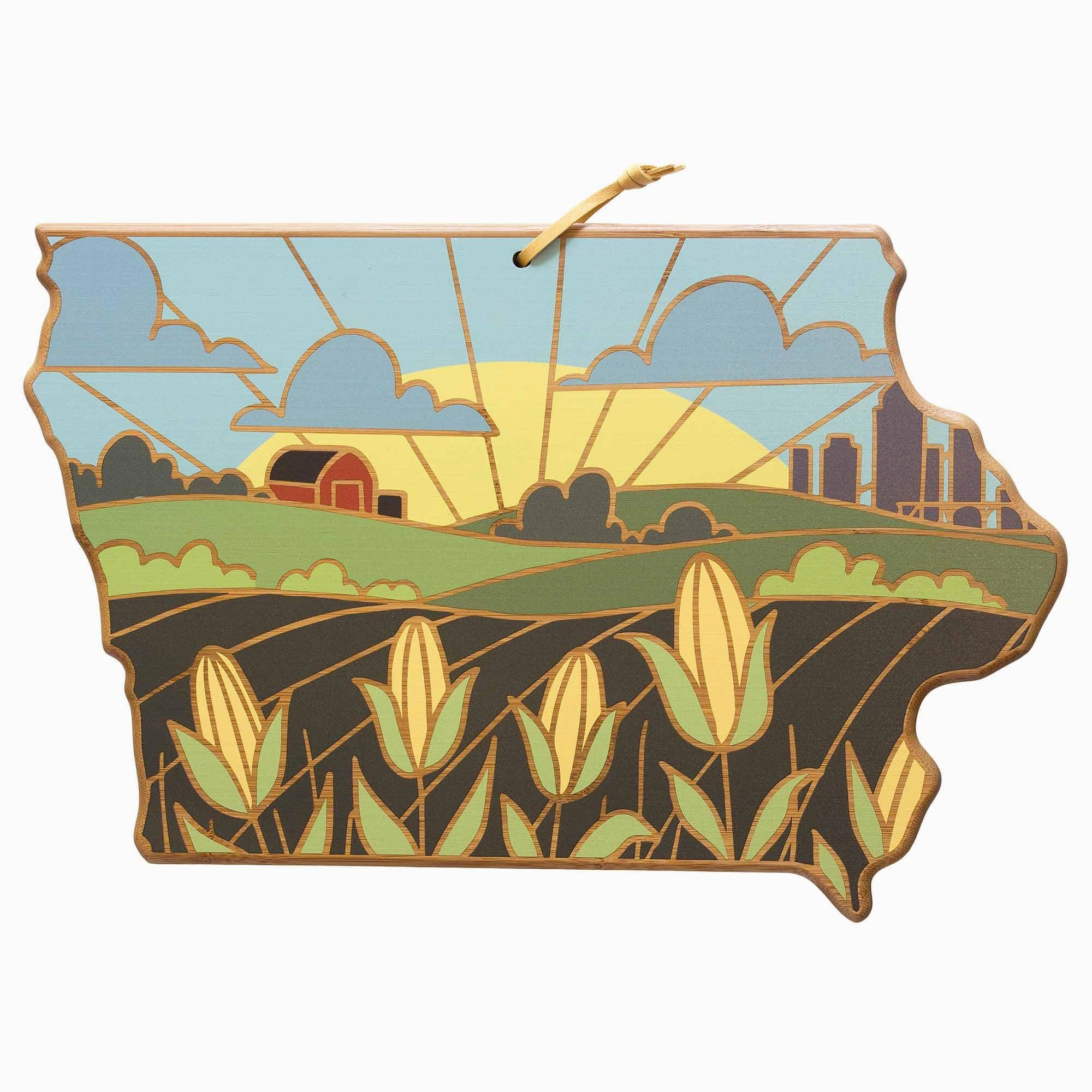 Iowa Cutting Board with Artwork by Summer Stokes cutting board,chopping board,kitchen tools