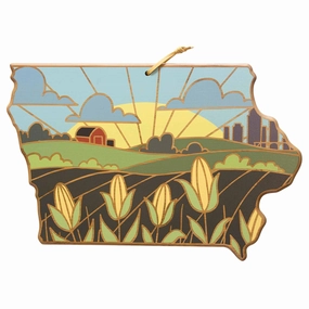Iowa Cutting Board with Artwork by Summer Stokes cutting board,chopping board,kitchen tools