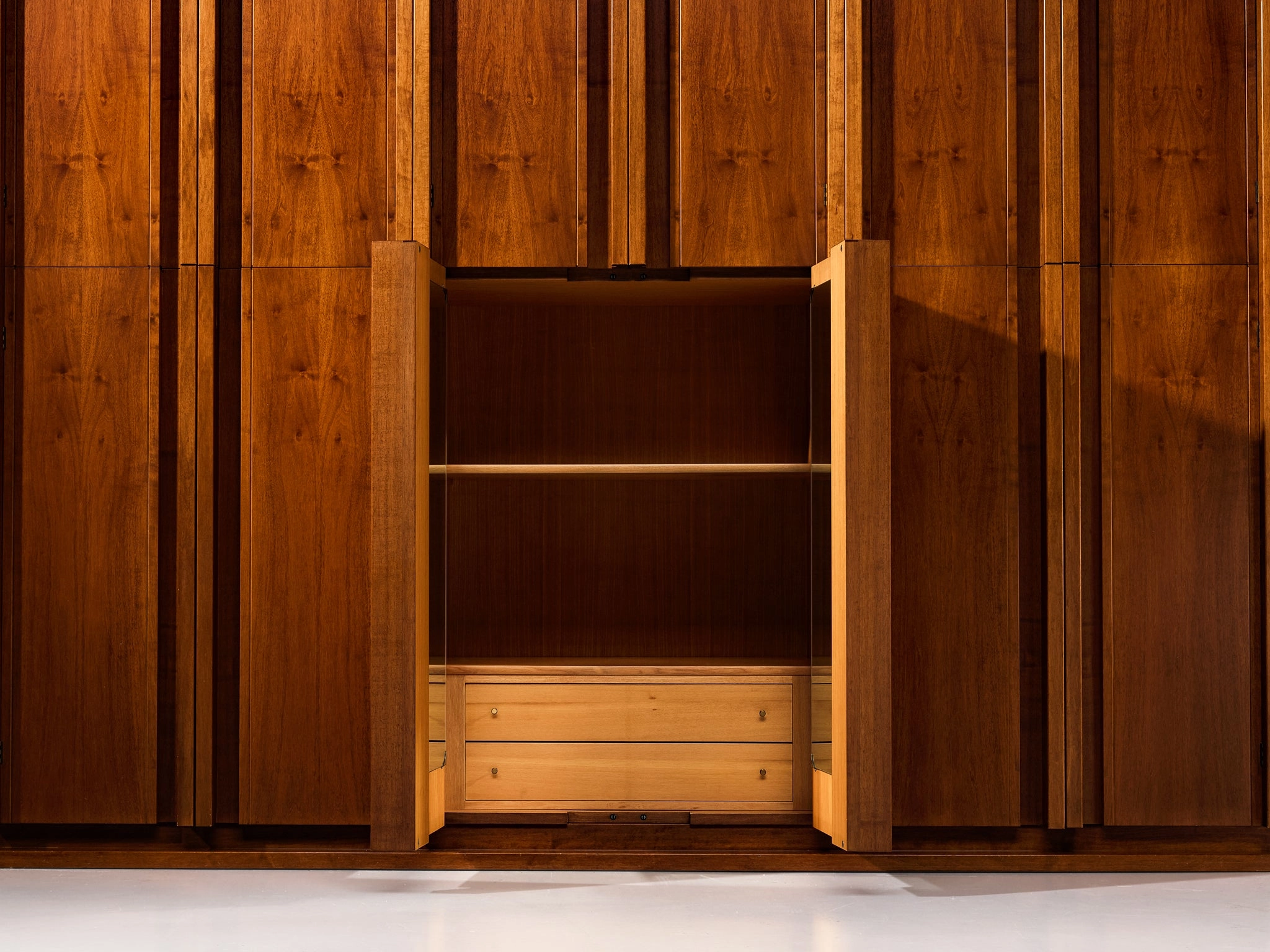 Italian Architectural Wall Unit in Walnut