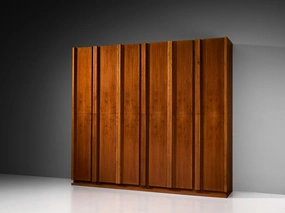 Italian Architectural Wall Unit in Walnut storage cabinet,organizer,furniture storage