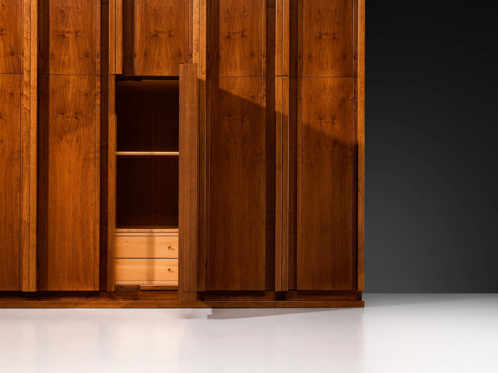 Italian Architectural Wall Unit in Walnut