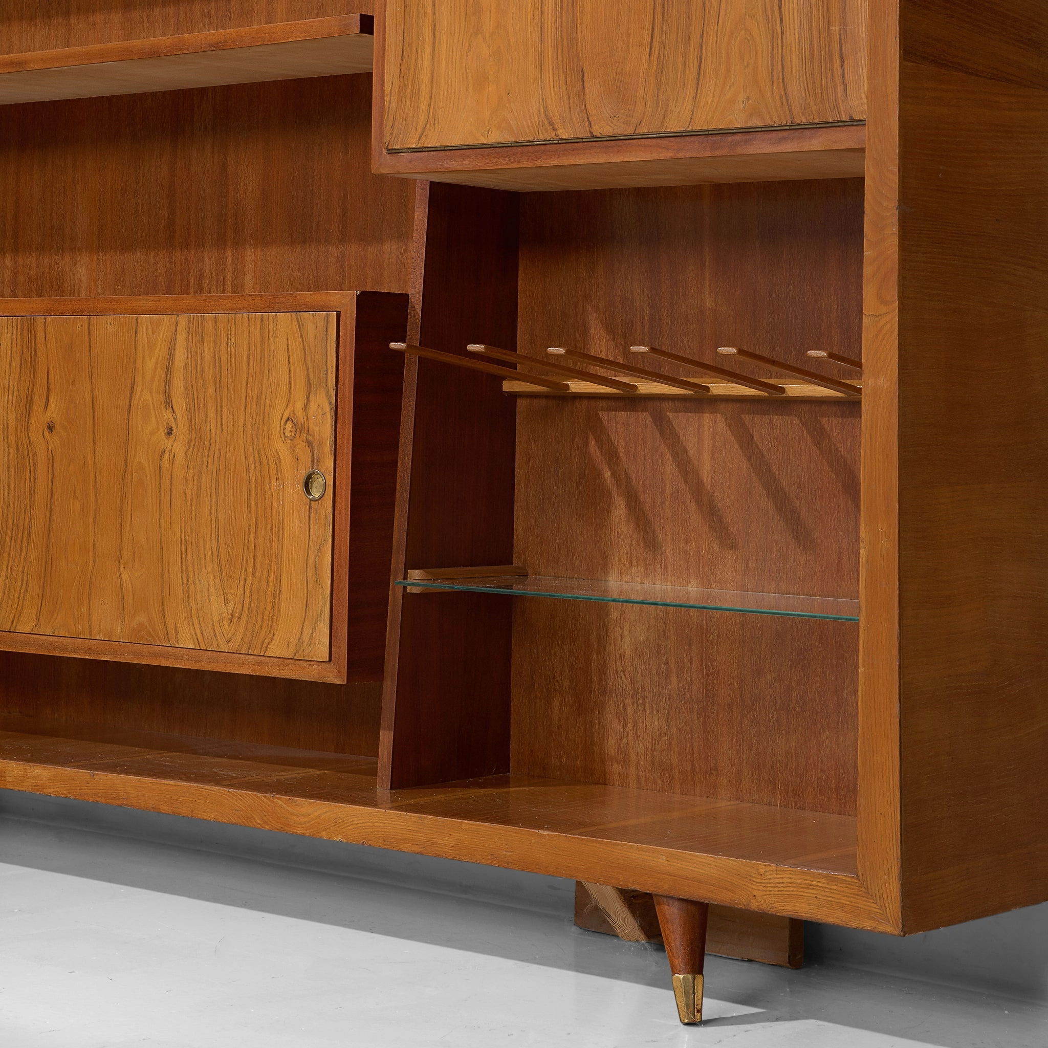 Italian Bookcase in Walnut and Oak