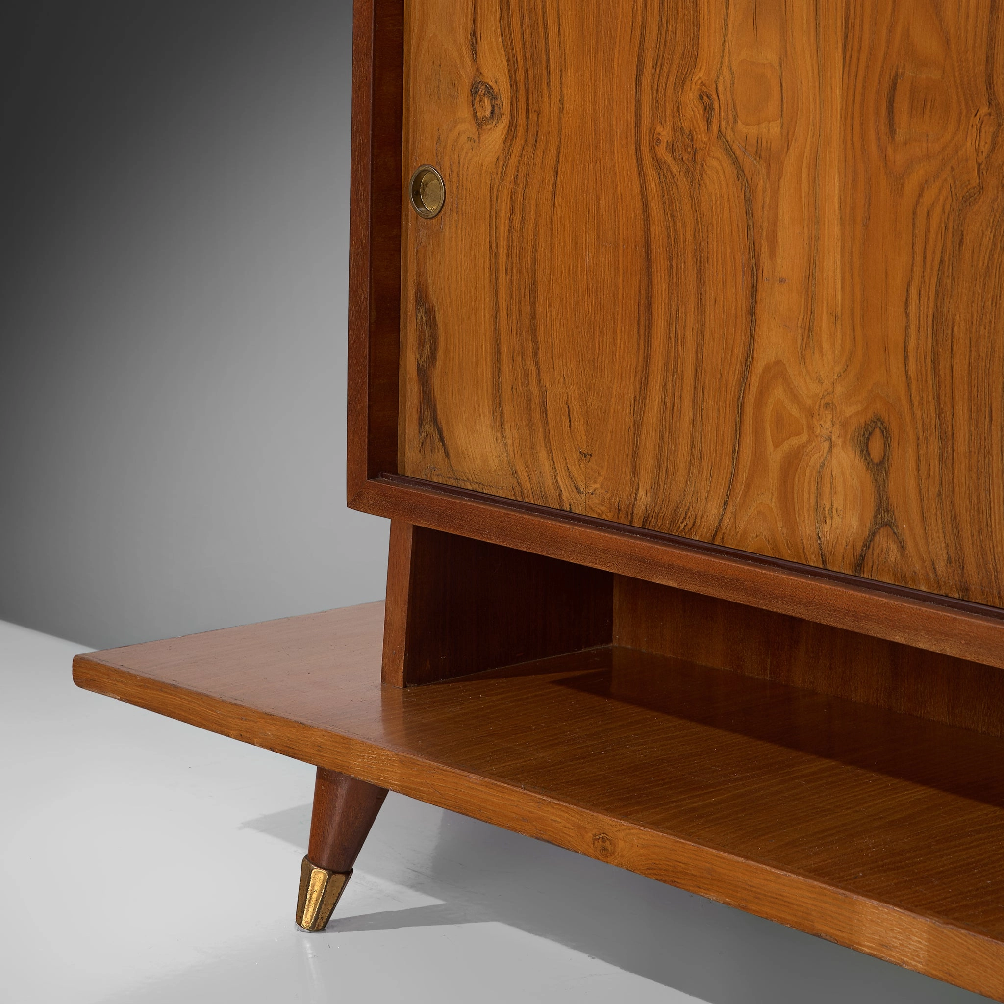 Italian Bookcase in Walnut and Oak