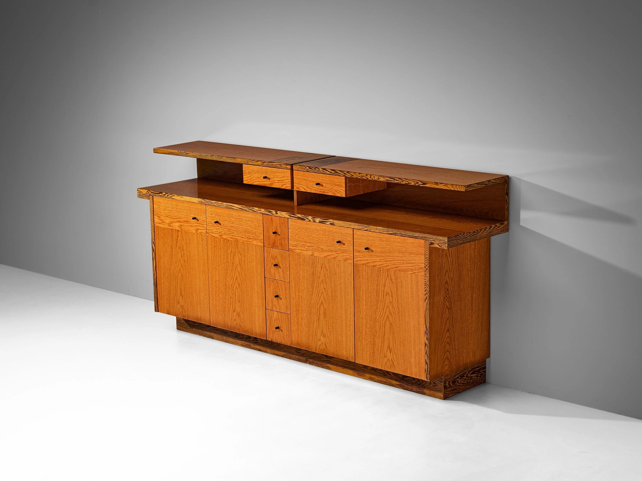 Italian Sideboard with Various Compartments in Weng and Ash storage cabinet,organizer,furniture storage