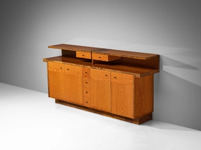 Italian Sideboard with Various Compartments in Weng and Ash storage cabinet,organizer,furniture storage