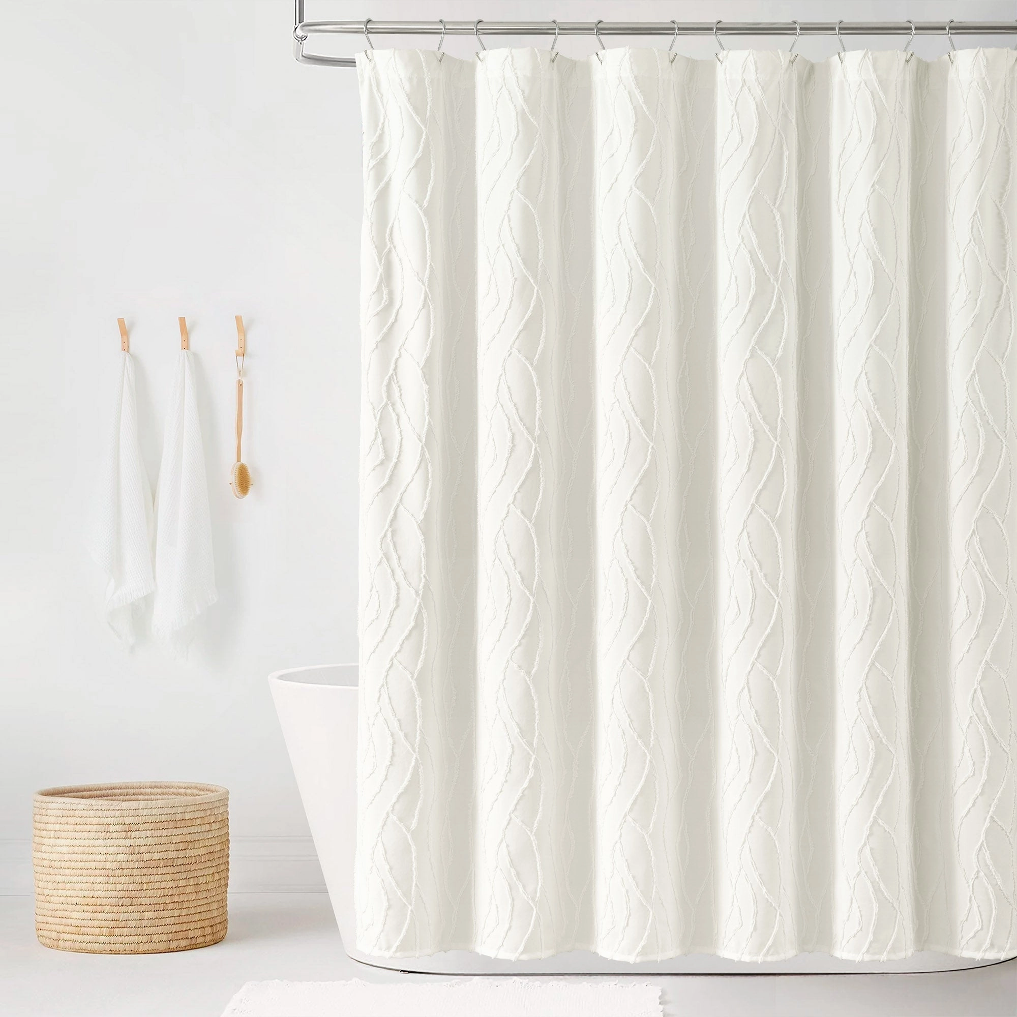 Jacquard Wave Shower Curtain shower curtain,bath curtain,bathroom decor