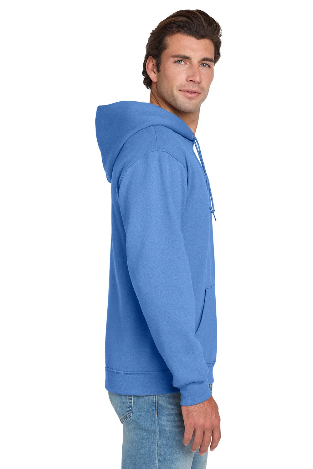 Jerzees Mens NuBlend Pill Resistant Fleece Hooded Sweatshirt Hoodie w/ Pouch Pocket - Columbia Blue  should book Clothing Jerzees