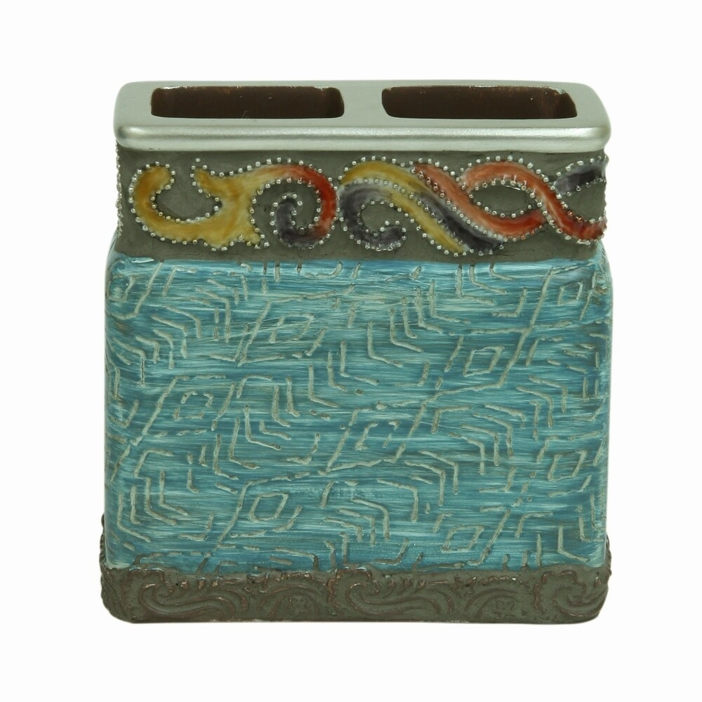 Jessica Simpson Elara bath accessories toothbrush holder - Teal toothbrush holder,bathroom cup,bathroom organizer