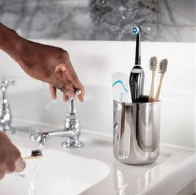 Joseph Joseph EasyStore Luxe Stainless-steel Toothbrush Caddy bathroom essentials,bathroom accessories,bathroom set