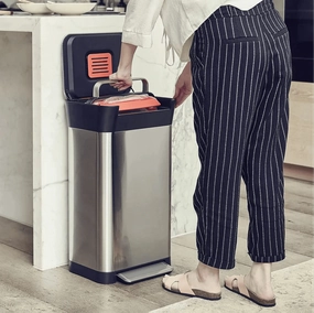 Joseph Joseph Titan Trash Compactor Bin Stainless Steel 30L bathroom essentials,bathroom accessories,bathroom set