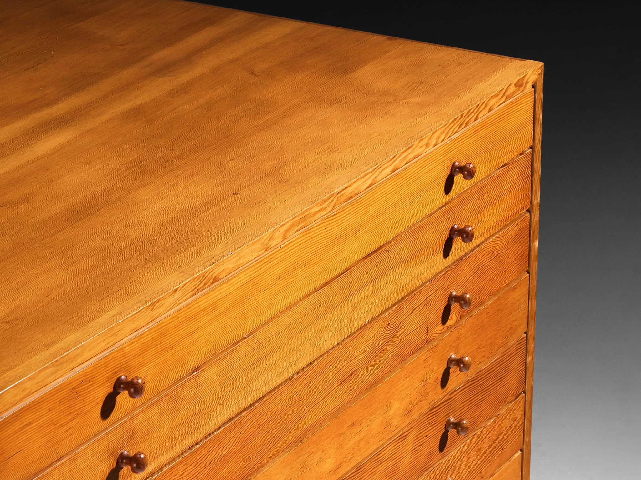 Jrgen Magnussen for Peder Pedersen Chest of Drawers in Pine and Iron