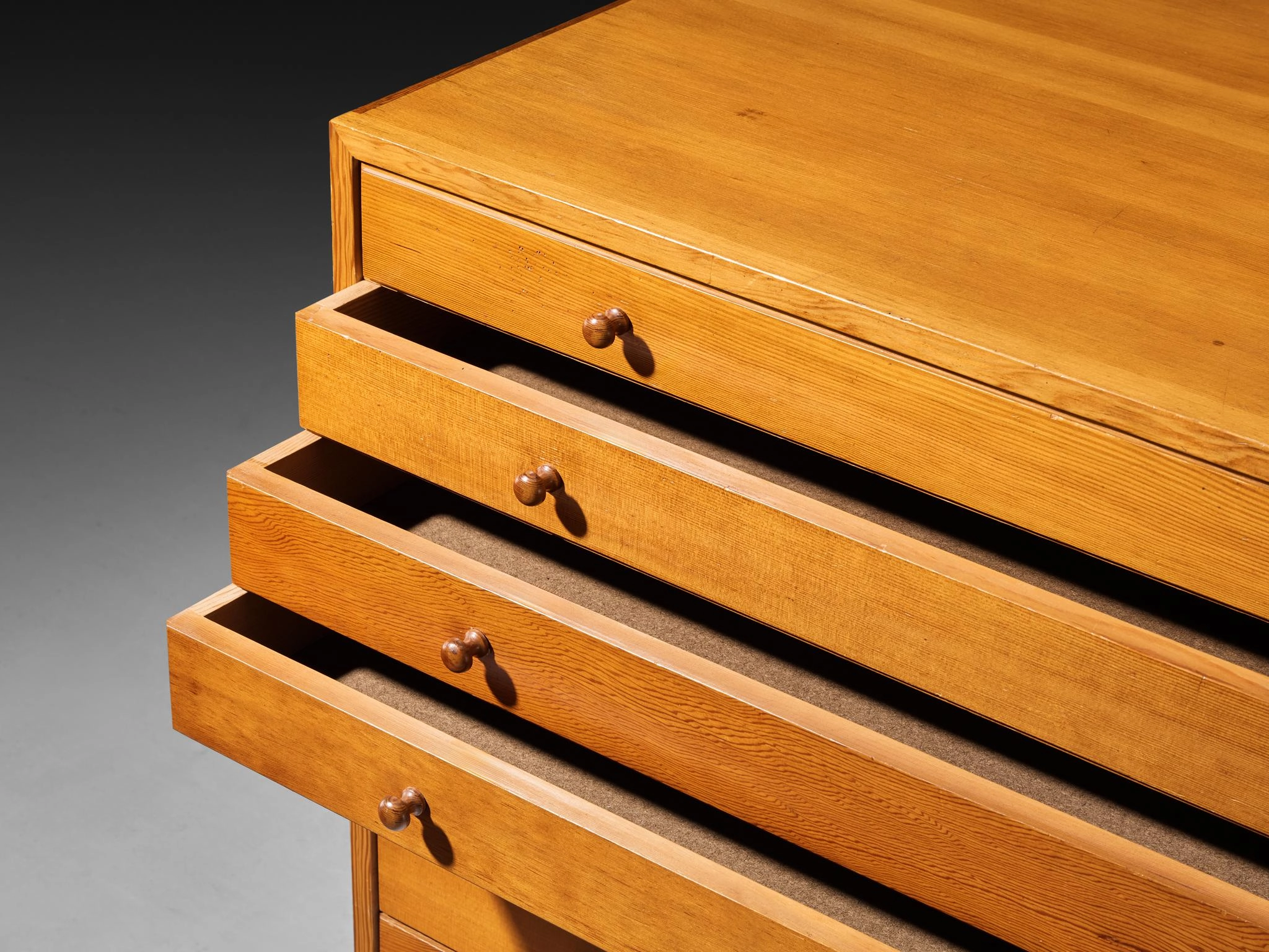 Jrgen Magnussen for Peder Pedersen Chest of Drawers in Pine and Iron