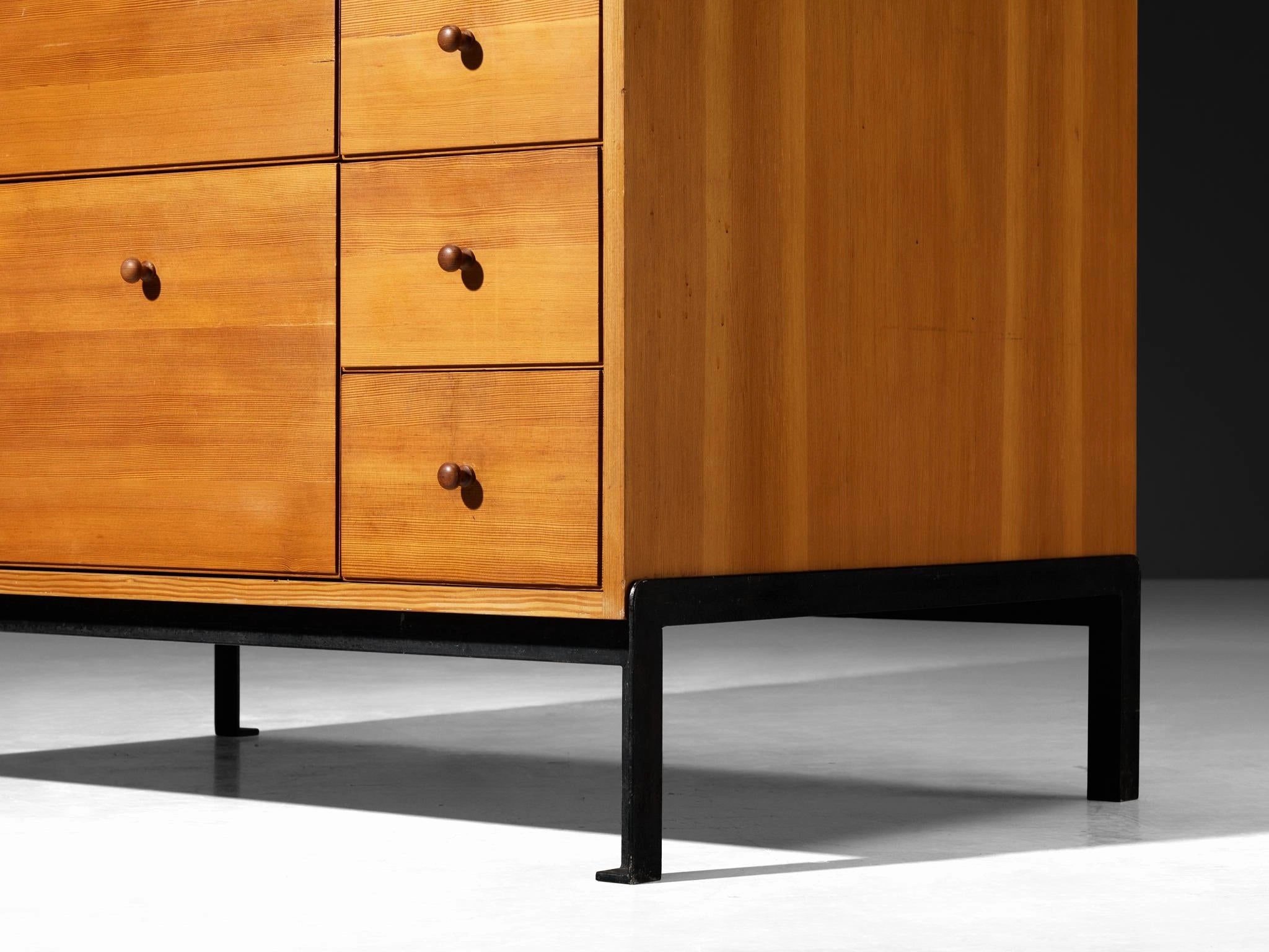 Jrgen Magnussen for Peder Pedersen Chest of Drawers in Pine and Iron
