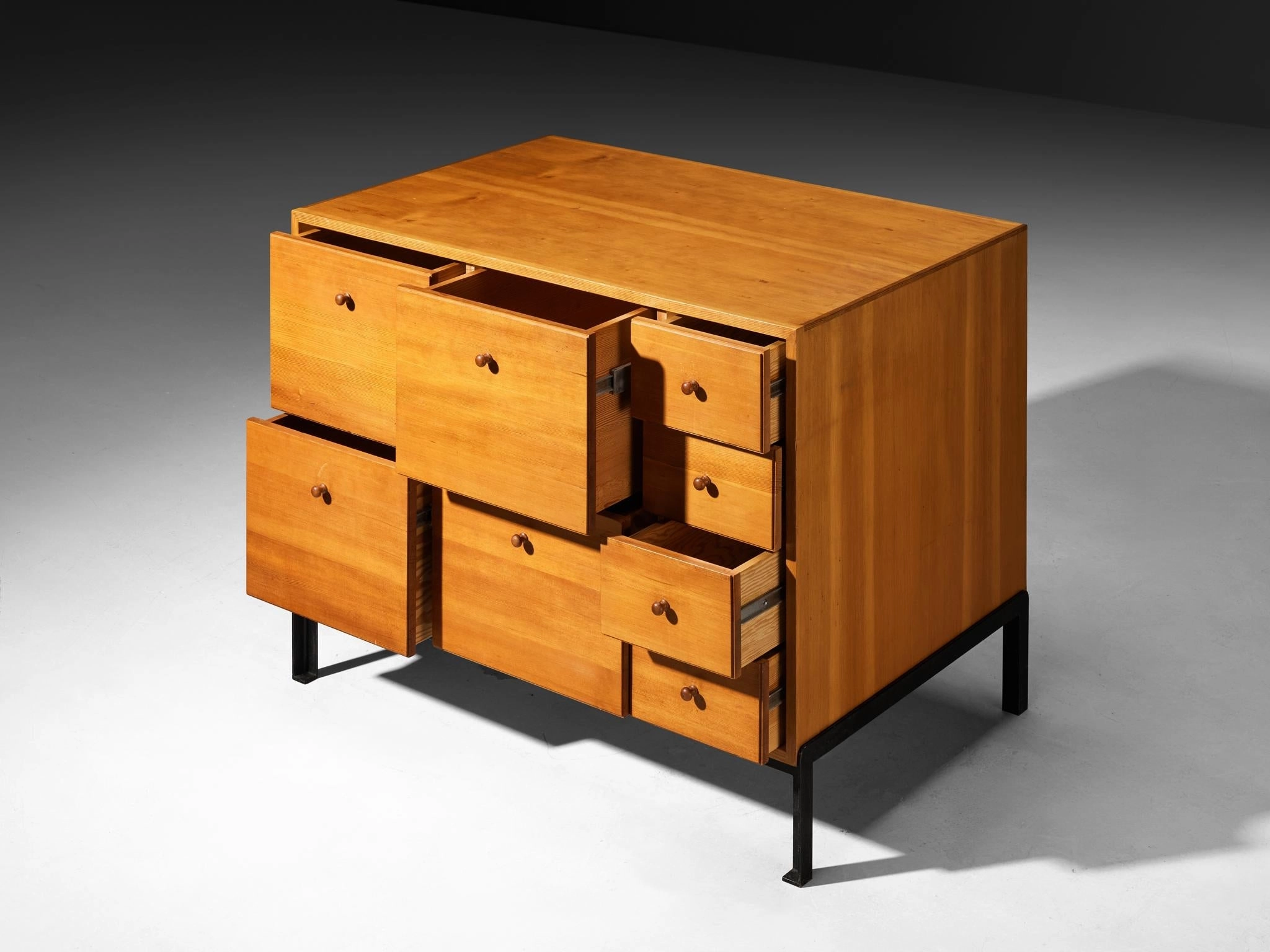 Jrgen Magnussen for Peder Pedersen Chest of Drawers in Pine and Iron