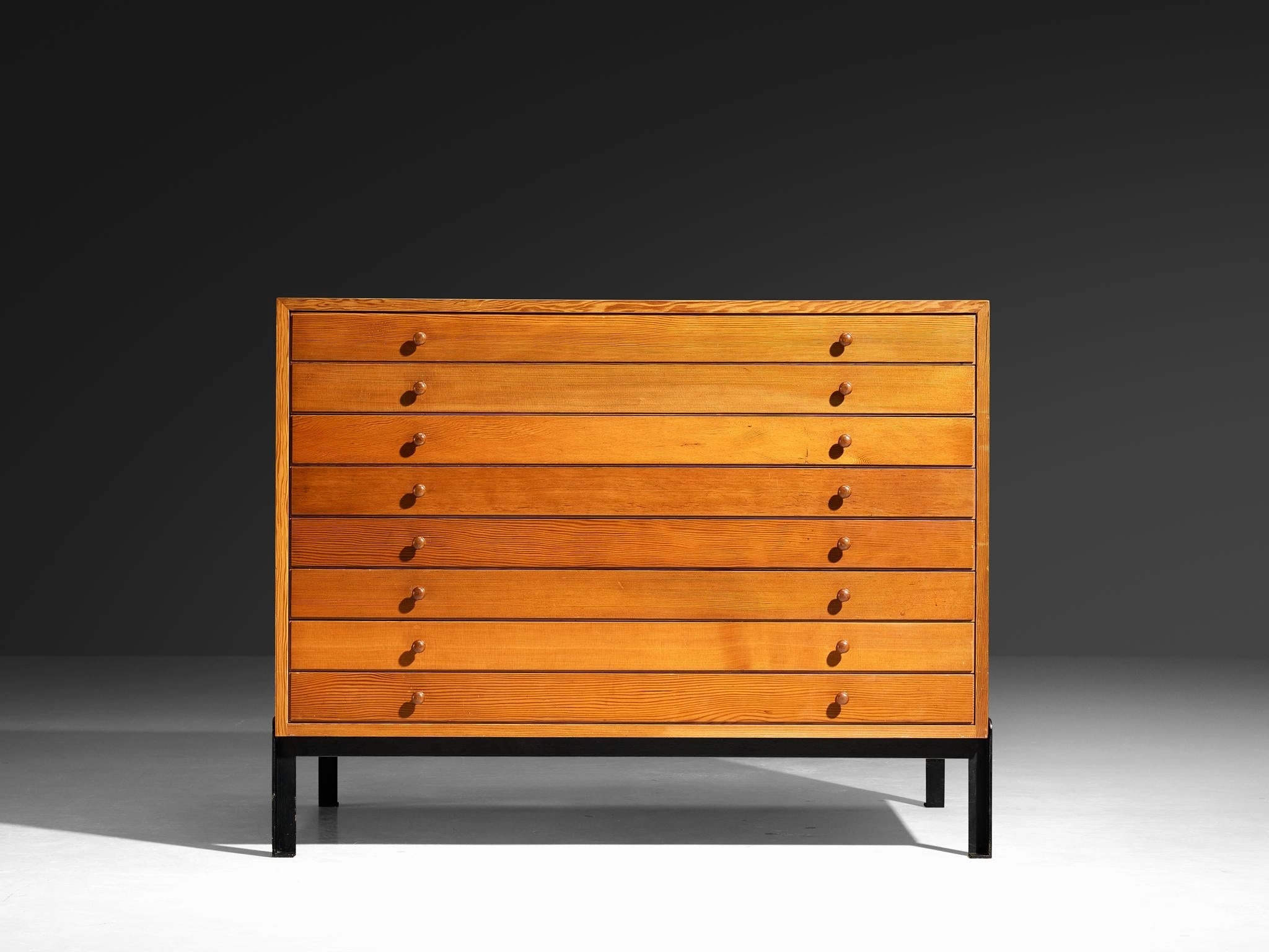 Jrgen Magnussen for Peder Pedersen Chest of Drawers in Pine and Iron