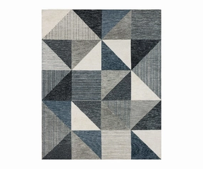 Karastan Bowen Oblique Rug - Blue dining table,kitchen table,dining room furniture