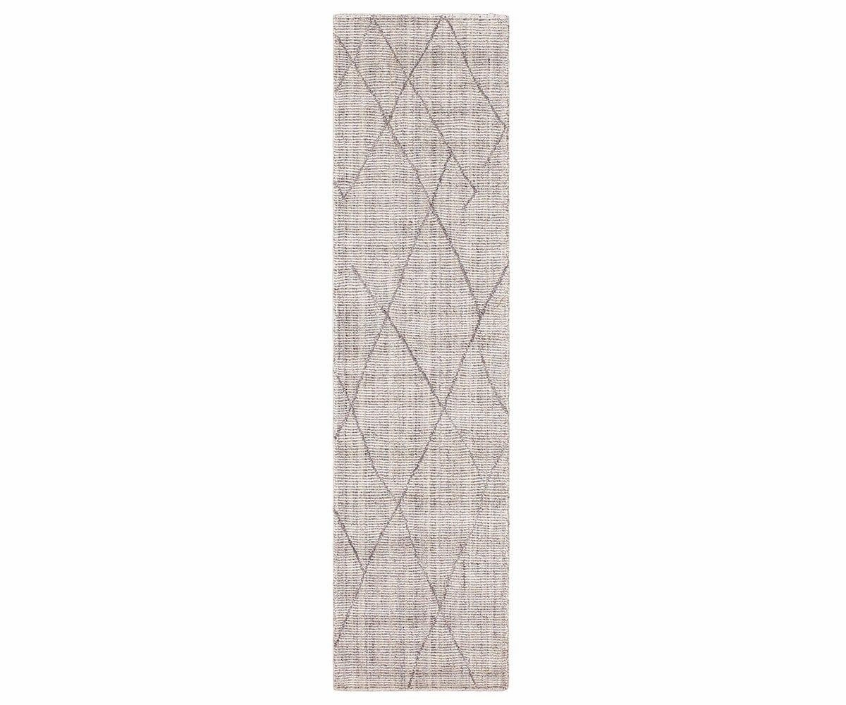 Karastan Tangier Tribal Diamond Rug Runner - Silver dining table,kitchen table,dining room furniture