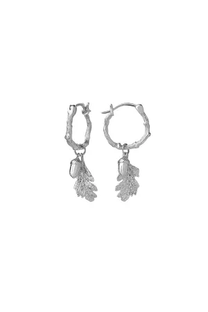 Karen Walker Jewellery Karen Walker Acorn & Leaf Mini Hoop Earrings - Sterling Silver