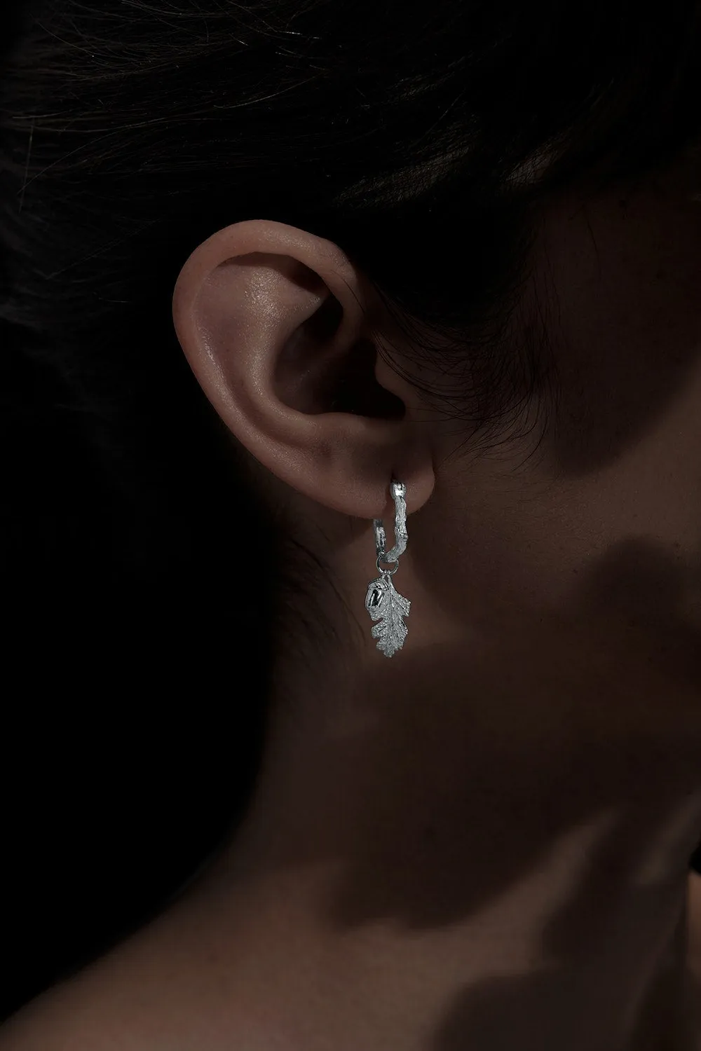 Karen Walker Jewellery Karen Walker Acorn & Leaf Mini Hoop Earrings - Sterling Silver
