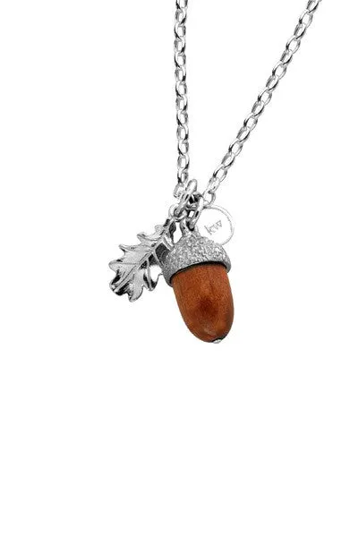 Karen Walker Jewellery Karen Walker Acorn Pendant - Silver, Wood