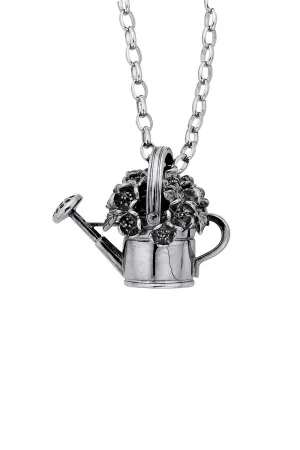 Karen Walker Jewellery Karen Walker Botanical Watering Can With Flowers Pendant - Silver
