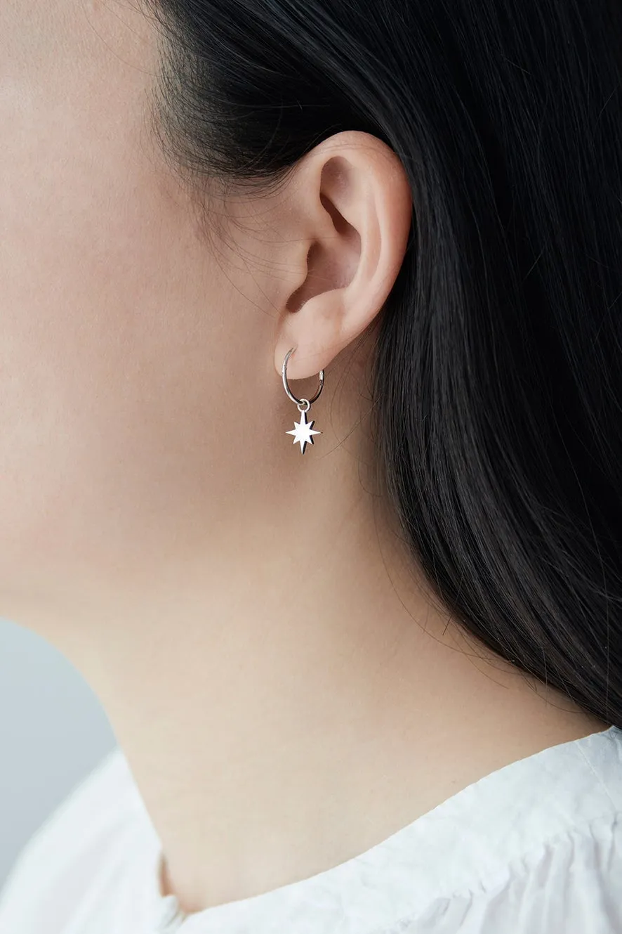 Karen Walker Jewellery Karen Walker - Crescent Moon and Star Sleepers Silver
