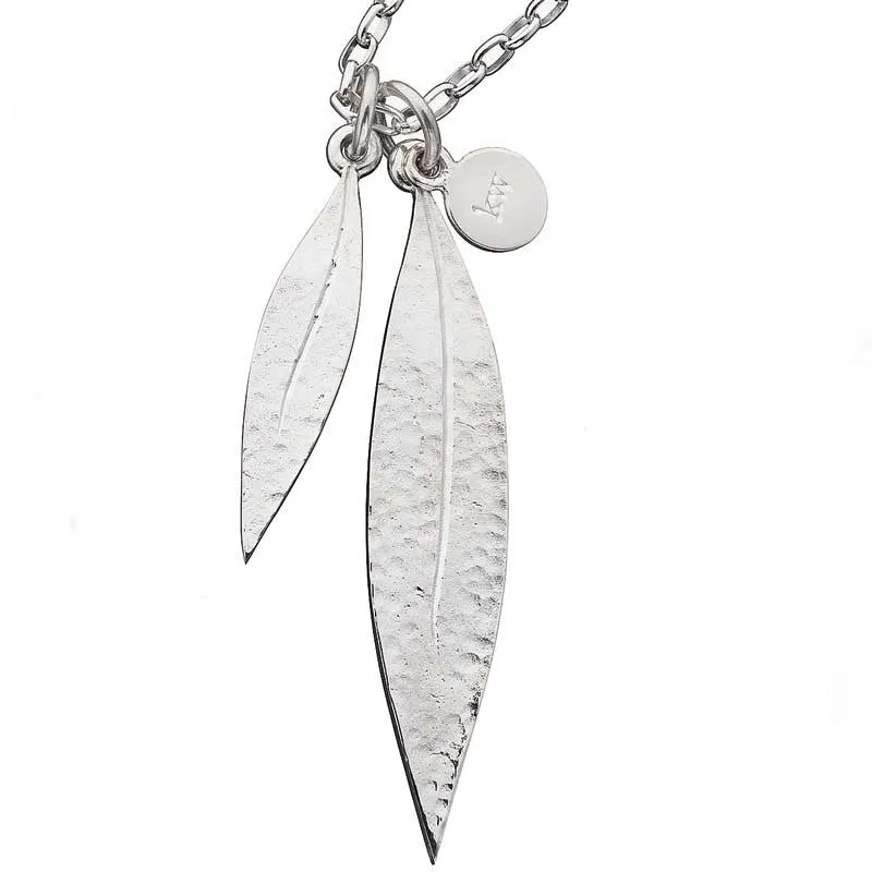 Karen Walker Jewellery Karen Walker Double Leaf Pendant 60cm - Silver
