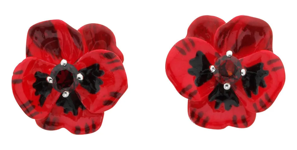 Karen Walker Jewellery Karen Walker - Enamel Flower Earring 3mm Garnet