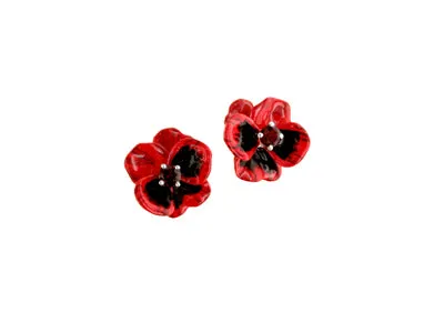 Karen Walker Jewellery Karen Walker - Enamel Flower Earring 3mm Garnet