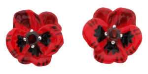 Karen Walker Jewellery Karen Walker - Enamel Flower Earring 3mm Garnet