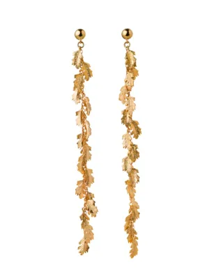 Karen Walker Jewellery Karen Walker - Leaf Drop Earrings - Gold Plated