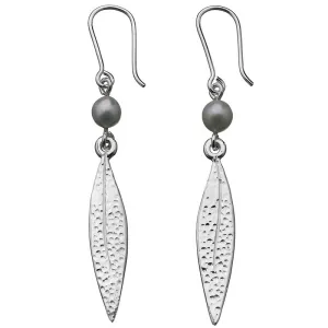 Karen Walker Jewellery Karen Walker Leaf Drop Earrings - Silver, Pearl
