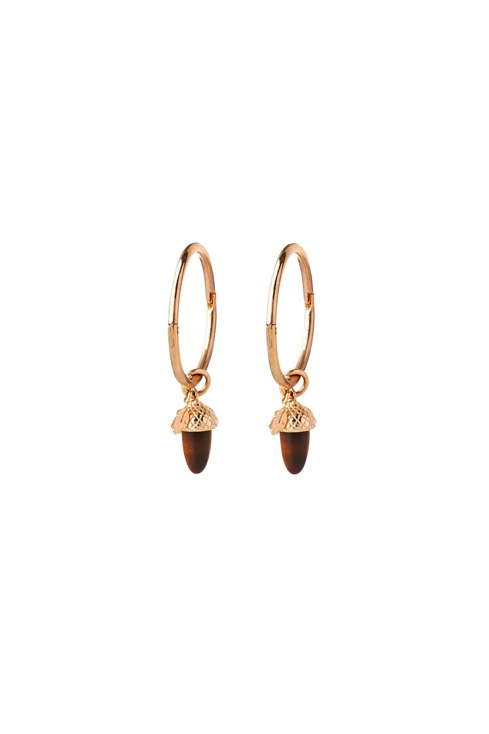 Karen Walker Jewellery Karen Walker - Micro Acorn and Leaf Sleepers Gold
