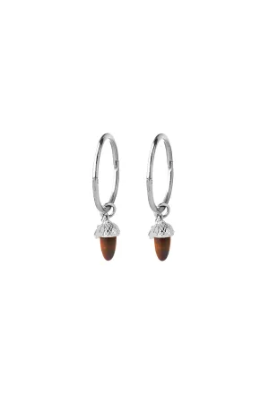 Karen Walker Jewellery Karen Walker - Micro Acorn and Leaf Sleepers Silver