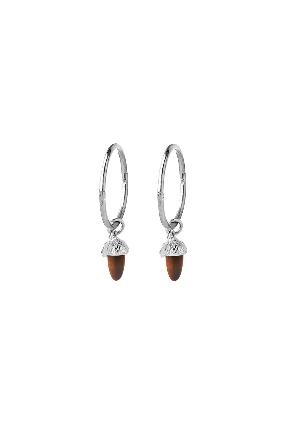 Karen Walker Jewellery Karen Walker - Micro Acorn and Leaf Sleepers Silver