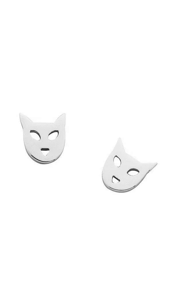 Karen Walker Jewellery Karen Walker Mini Cat Studs - Silver