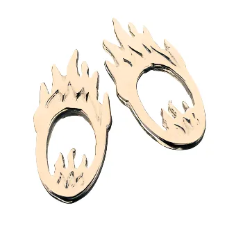 Karen Walker Jewellery Karen Walker Mini Flaming Hoop Studs - 9ct Gold