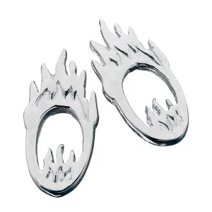 Karen Walker Jewellery Karen Walker Mini Flaming Hoop Studs - Silver