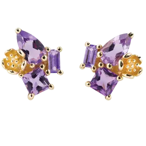 Karen Walker Jewellery Karen Walker Rock Garden Earrings - 9ct Gold, Amethyst