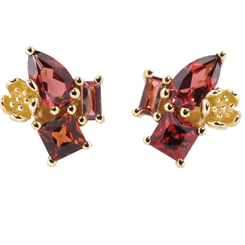 Karen Walker Jewellery Karen Walker Rock Garden Earrings - 9ct Gold, Garnet