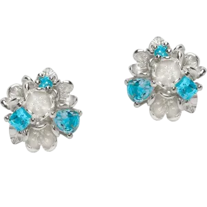 Karen Walker Jewellery Karen Walker Rock Garden Earrings - Silver, Blue Topaz