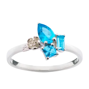 Karen Walker Jewellery Karen Walker Rock Garden Mini Ring - Silver, Blue Topaz