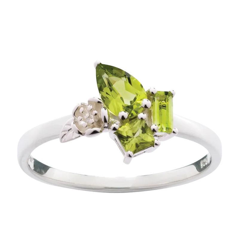 Karen Walker Jewellery Karen Walker Rock Garden Mini Ring - Silver, Peridot