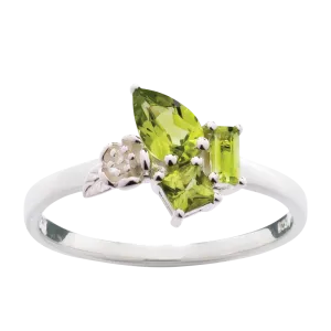 Karen Walker Jewellery Karen Walker Rock Garden Mini Ring - Silver, Peridot