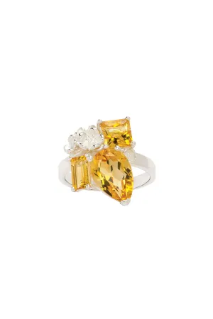 Karen Walker Jewellery Karen Walker Rock Garden Ring - Silver, Ctrine