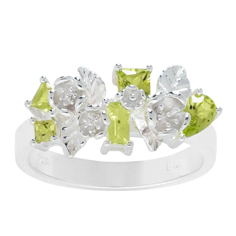 Karen Walker Jewellery Karen Walker Rock Garden Ring - Silver, Peridot